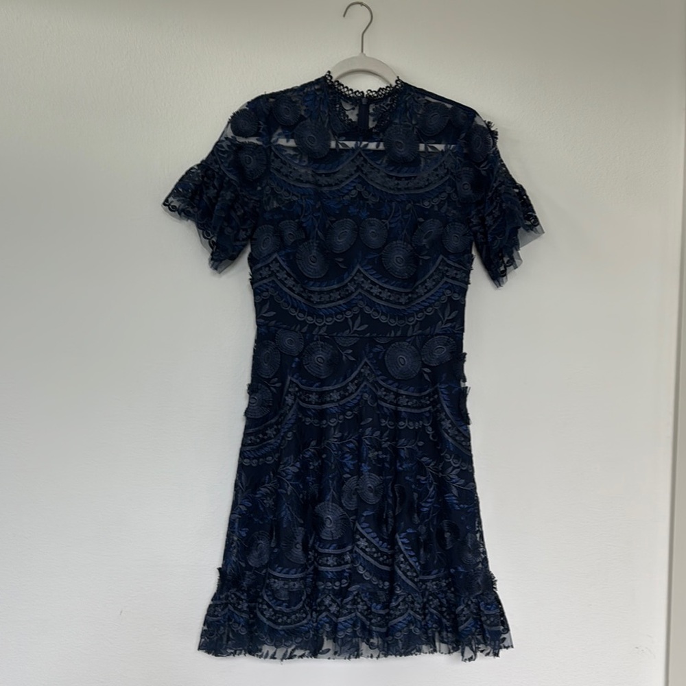 Shoshanna Navy Lace Dress